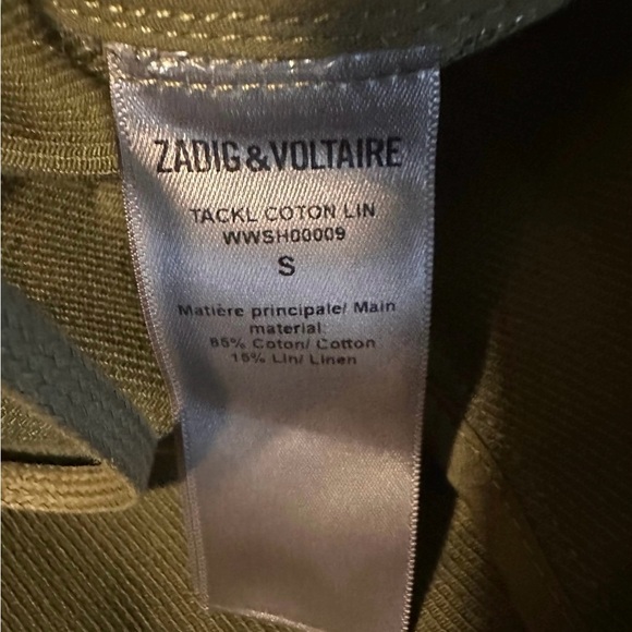 NWOT Zadig & Voltaire Tackl Cotton & Linen Military Shirt. (Small) MSRP $458 - Picture 7 of 12